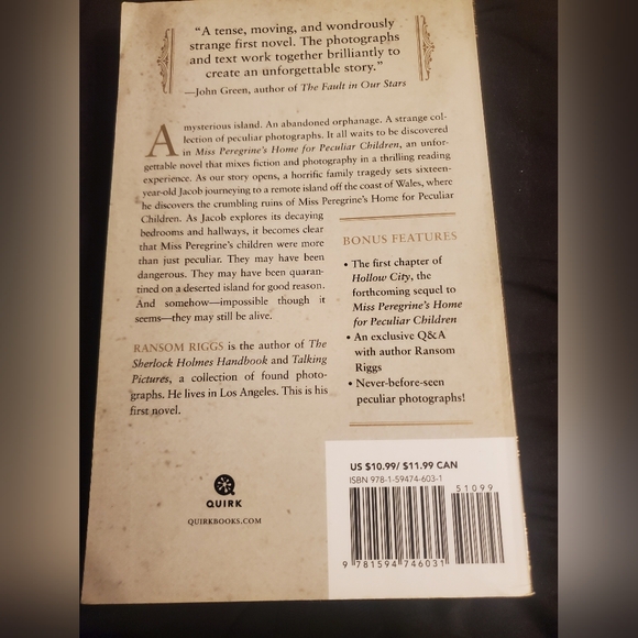 Miss Peregrines Home For Peculiar Childeem By Ransom Riggs Paperback - Picture 2 of 4